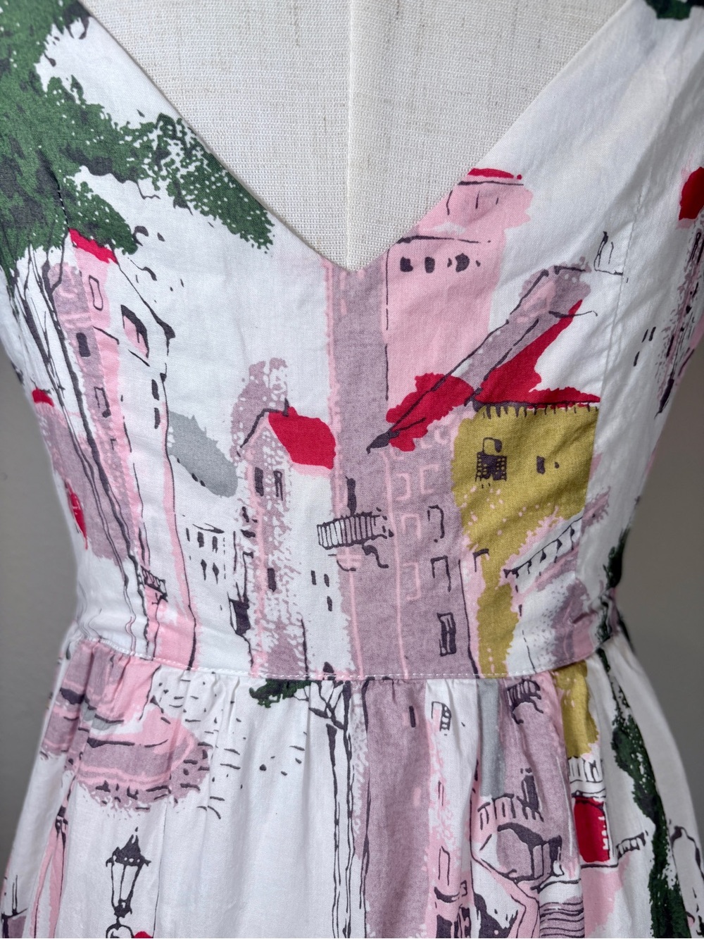Anthropologie Lazybones Cityscape Cotton Dress Size Small - Picture 6 of 10